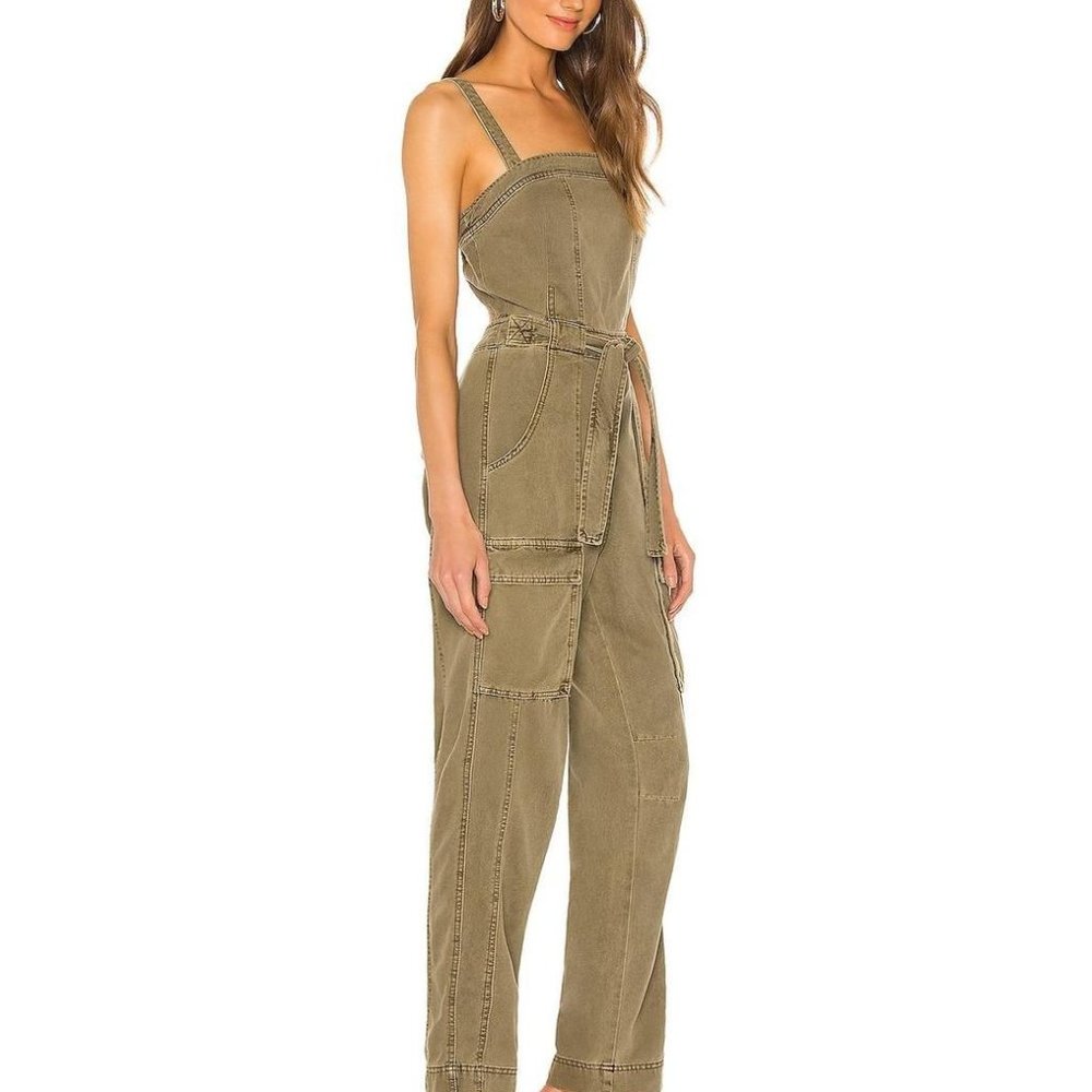 Free People Go West Utility Tie Waist Square Neck